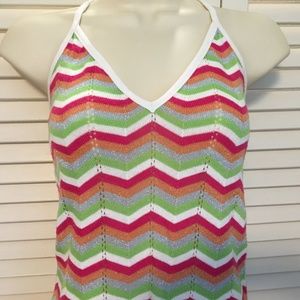 Cenit Knit chevron halter v-neck top, Size M